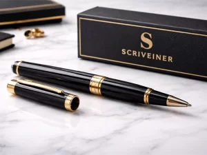 scriveiner black lacquer rollerball pen