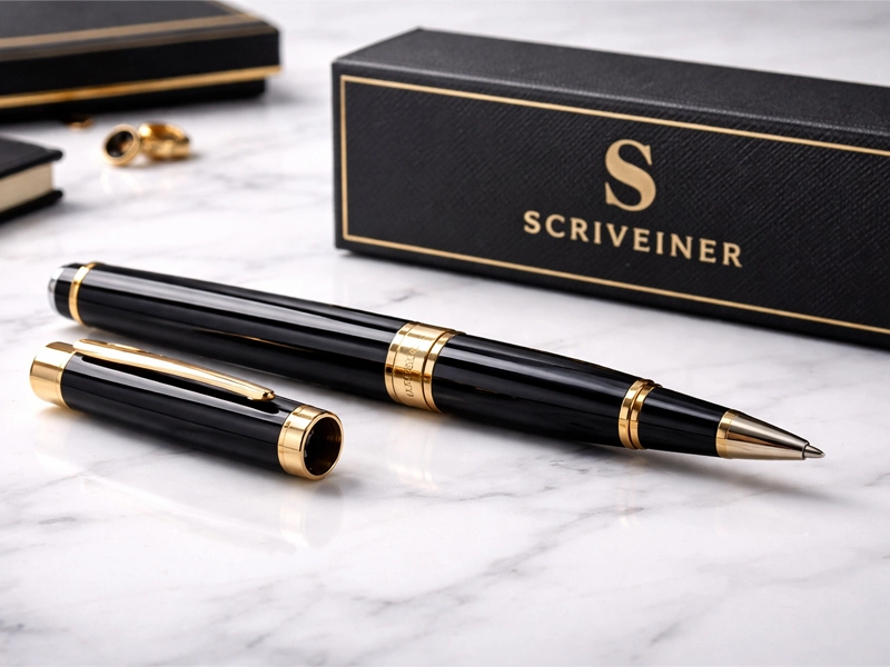scriveiner black lacquer rollerball pen