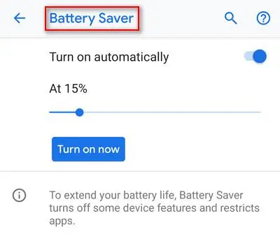 battery features